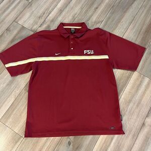 Nike Florida State FSU Maroon Athletic Casual Polo Shirt‎ Men Large Bin A-201